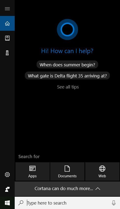 microsoft cortana ai assistant example
