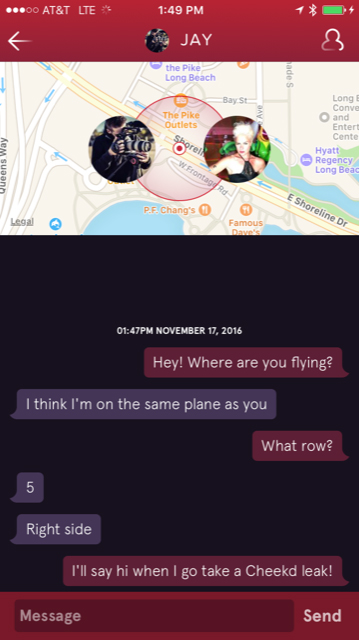 cheekd proximity dating app ui