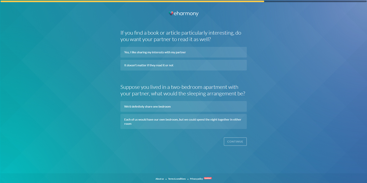 start a dating website eharmony example