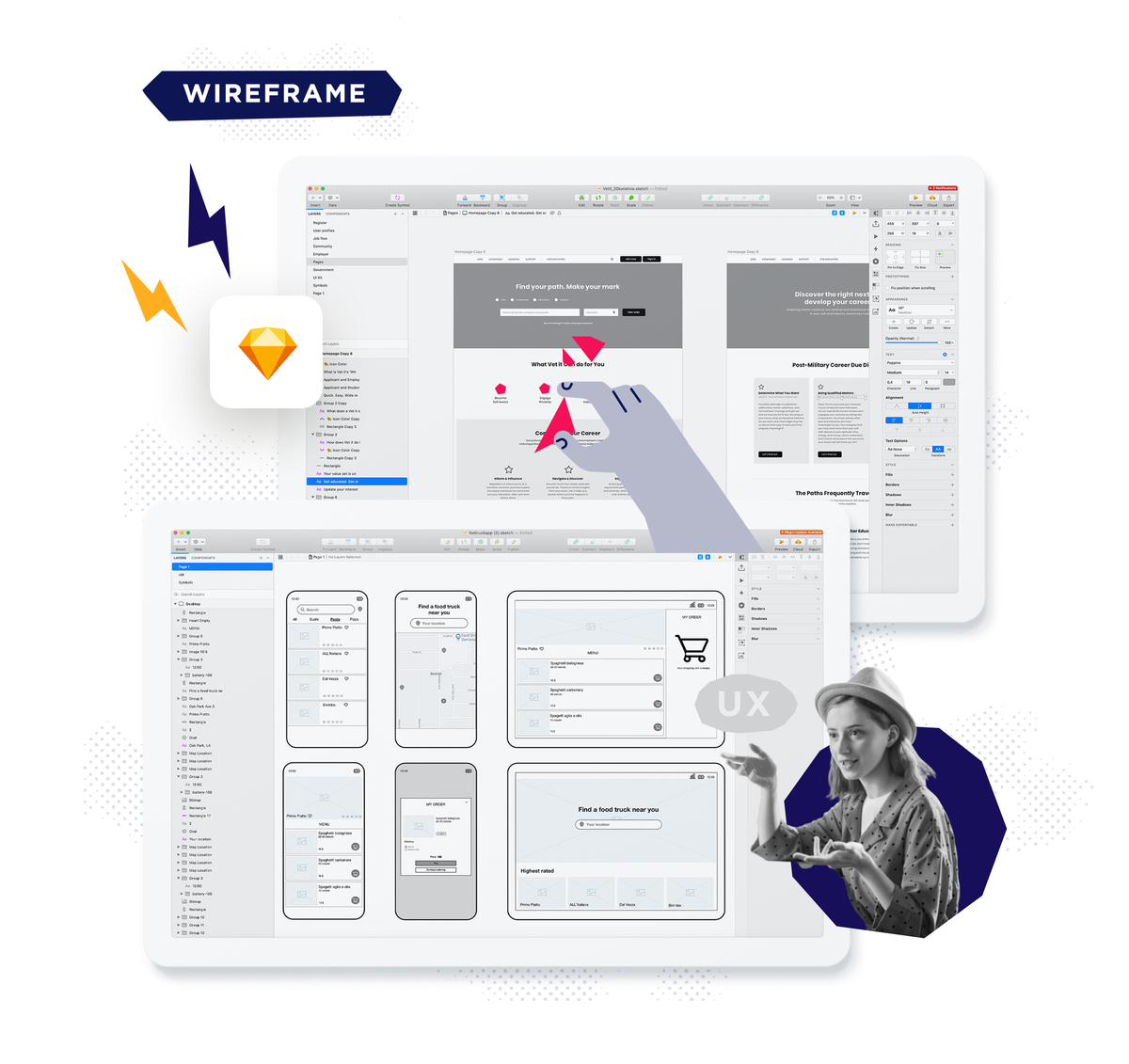 wireframe app design template