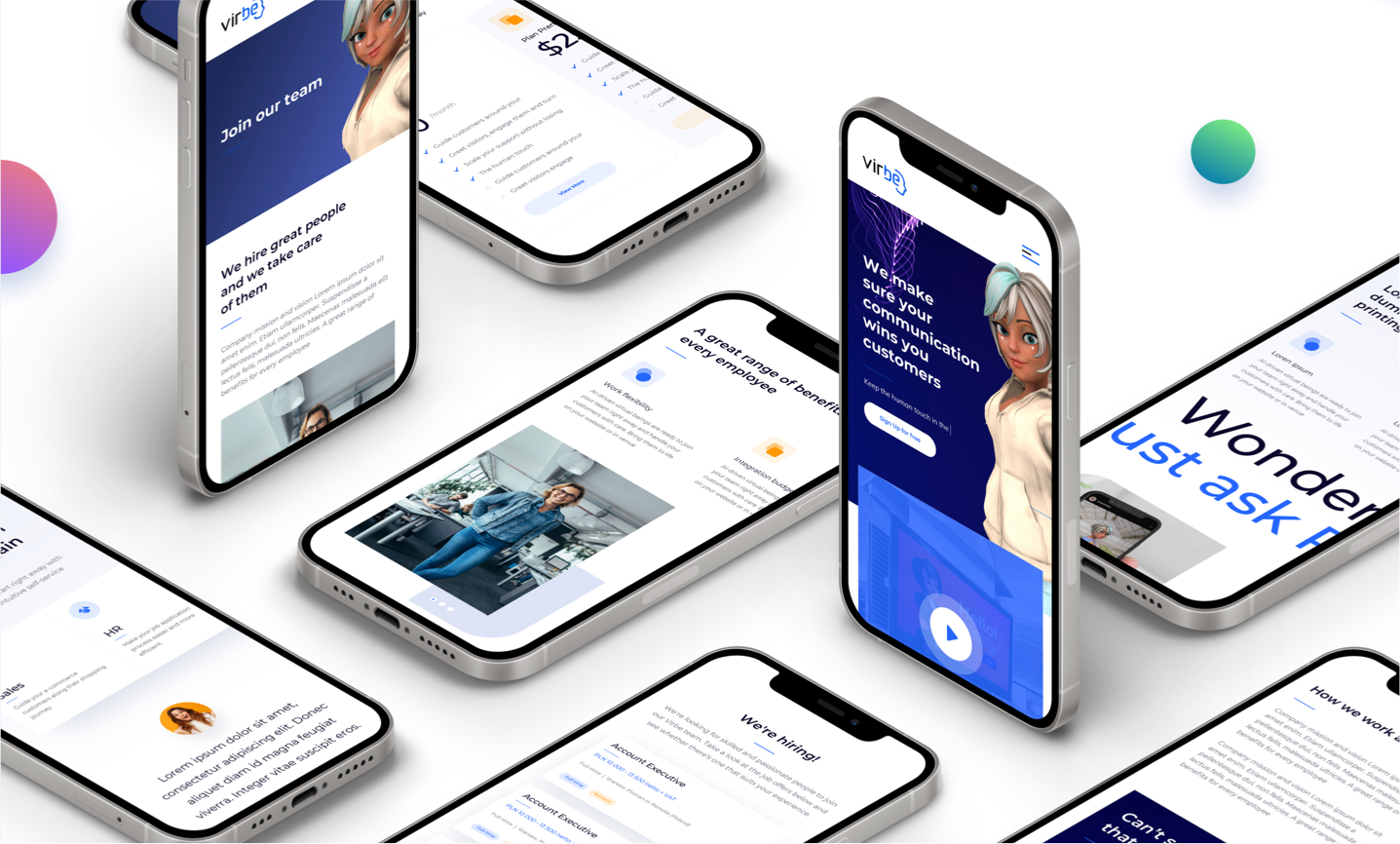 Smartphones with Virbe app